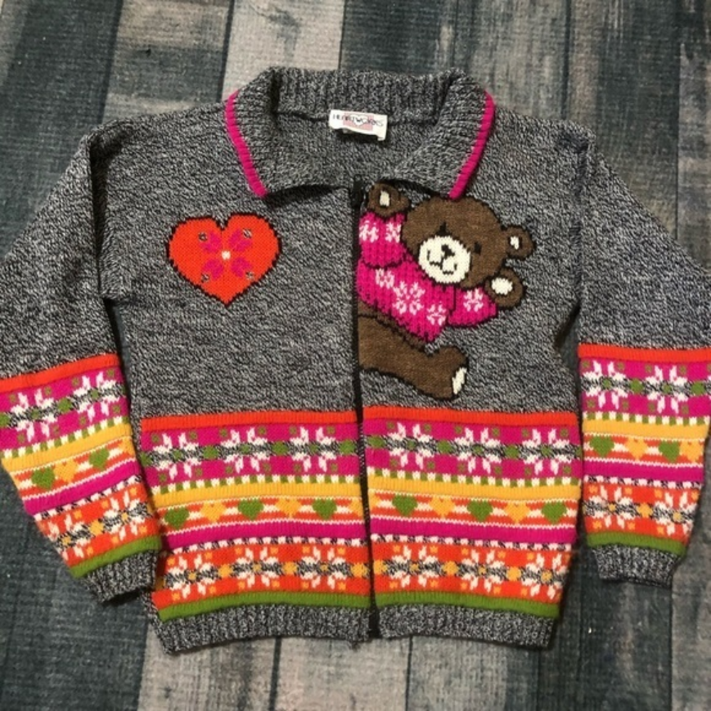 VTG Heart‎ Works Girls Cardigan 10-12